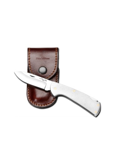 Bora 207 Pb Kilitli Mini Çakı Yuvarlak Ağızlı Çelik Saplı Gümüş