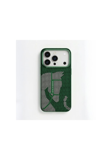Apple Uyumlu iPhone 17 Pro Max Steed Woven Magsafe Aramid Fiber Premium Kılıf Yeşil