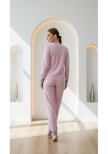 Divinus Ayıcık Desenli Patlı Pembe Kadın Pijama Takımı Pembe