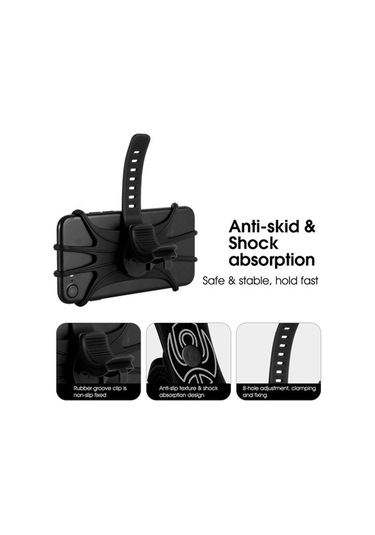 Ebitda Silikon Bisiklet Telefon Tutucu Standı - Siyah, Uzunluğu Ayarlanabilir, Bisiklet, Scooter İçin Altın