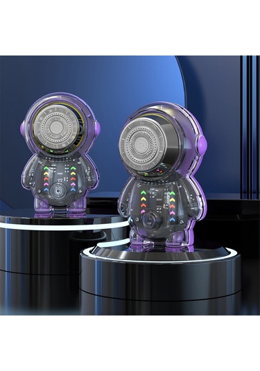 Xiaaokeji Astronot Elektrikli Tıraş Makinesi Rgb Işıklı Taşınabilir Usb Tıraş Makinesi Erkek C