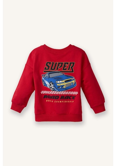 Defacto Erkek Bebek Bisiklet Yaka Baskılı Sweatshirt G6139a526sprd79 Kırmızı-rd79