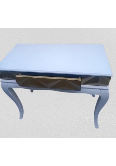 Dresuar Piramit Model 90521 Gold Beyaz Uyum Lükens Kayın Ayak El Yapım Beyaz