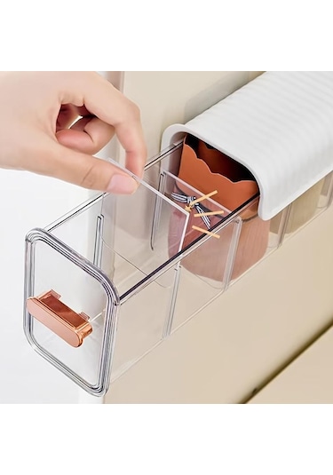 Mavi 1 Adet Temizle Duvara Monte Çekmece Organizatör Ayarlanabilir Bölmeli Duvar Asılı Şeffaf İç Külot Depolama Mavi