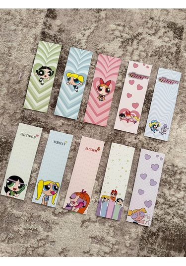 Powerpuff Girls Tasarım 10 Adet Kitap Ayraç Seti Pytkayrac136