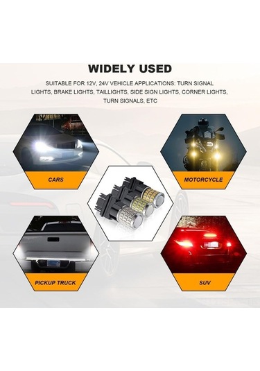 Besthome1 2 Adet 3157 Led Tekerlek Işığı - 54smd+3smd, 9-30v, 360 Aydınlatma, Fren/arka Park/ıçin