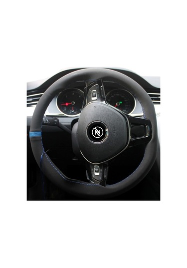 Oto Direksiyon Kılıfı Alcantara Model Alcantra Mavi Dikişli