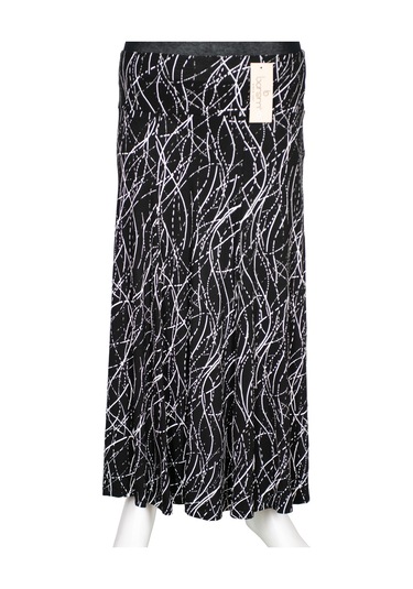 Barem Kadın Arzu Korsajlı 6 Parçalı Asimetrik Çizgiler Siyah Etek D52 Siyah