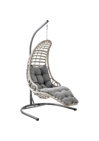 Capri Swing Bodrum Tekli Rattan Bahçe Salıncağı Balkon Salıncağı Cappuccino