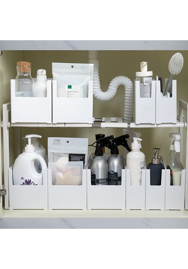 Lemestar Büyük Boy Plastik Depolama Kutusu - Mutfak Dolapı Çekmecesi İçin U-şekilli Tasarım, Boşluk Tasarrufu, Kolay Erişim, Çok Amaçlı Kullanım Diğer