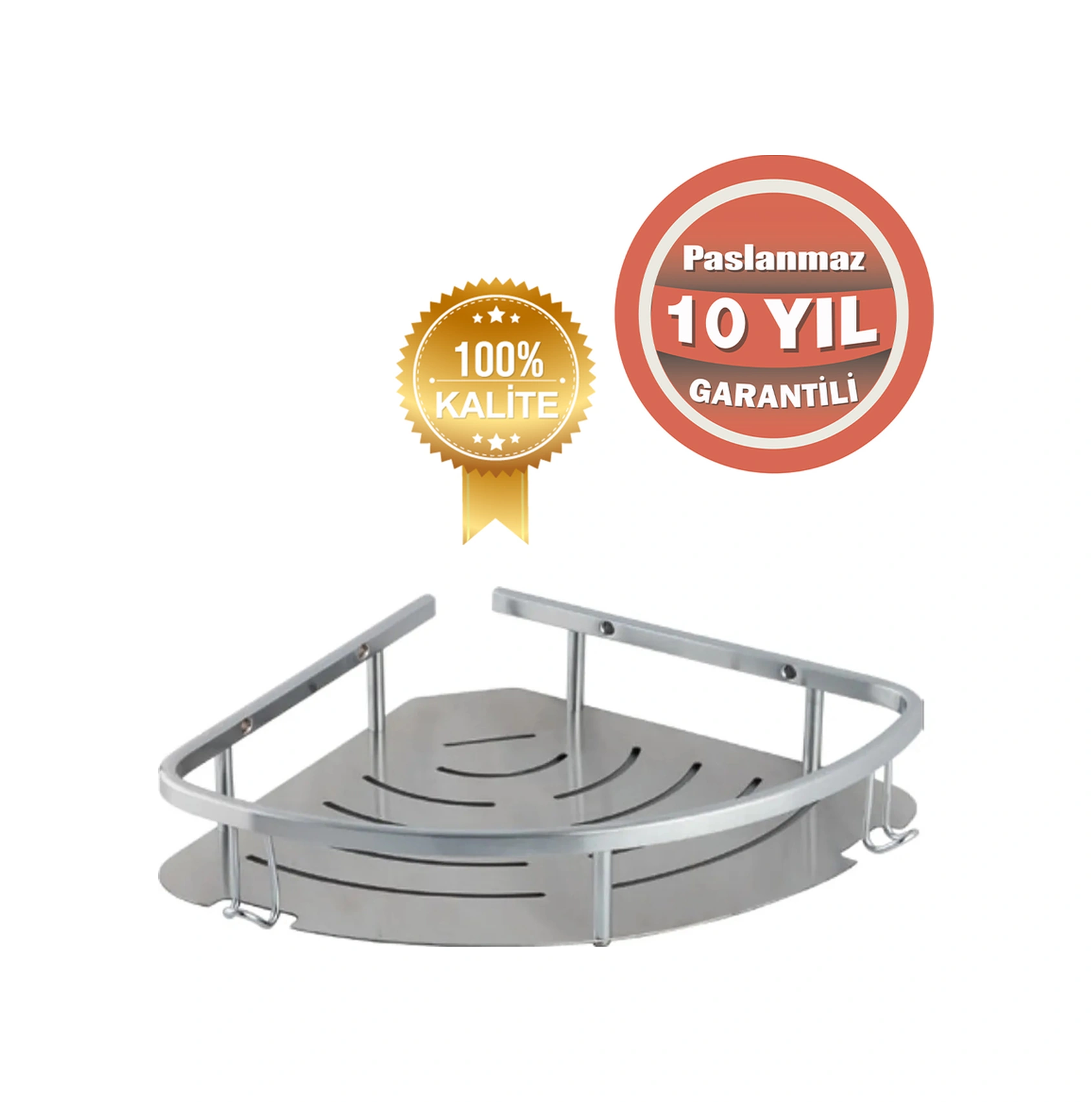 Çelik Banyo Paslanmaz Çelik Mat Şampuanlık Köşe Süngerlik Mat