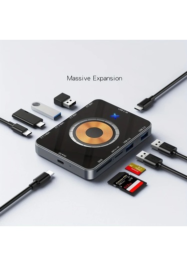 Willowhaven 10 İn 1 Usb C Dock Istasyonu 100w Pd Hizli Sarj Sd Tf Kart Yuvalari