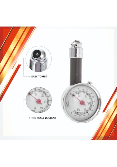 Araç Lastik Hava Basınç Ölçme Saati Metal Yuvarlak