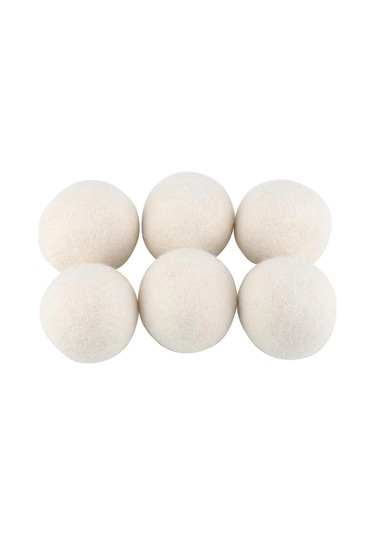 Kosona 6 Adet 6cm Organik Yün Kurutma Topları - Doğal Kumaş Yumuşatıcı, Tekrarlı Kullanım, Enerji Tasarrufu, Kimyasız
