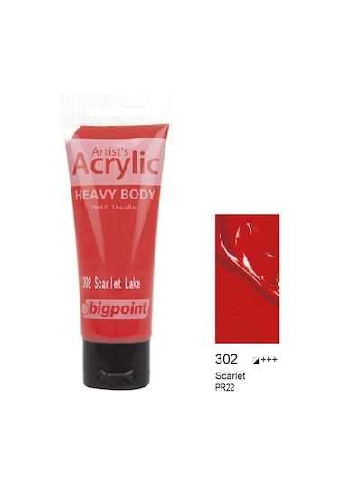 Bigpoint Akrilik Boya 75 ml Scarlet 302
