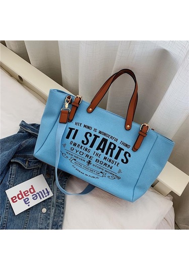 Beyaz Yogodlns Kadın Tote Çanta Moda Mektup Büyük Kapasiteli Kanvas Omuz Çantası Rahat Büyük Çanta Beyaz