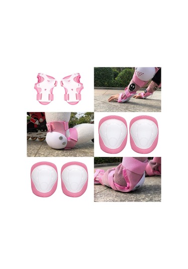 Suntek Çocuklar Kaykay Bisiklet Koruyucu Dişli Kıyafet Diz Pembe