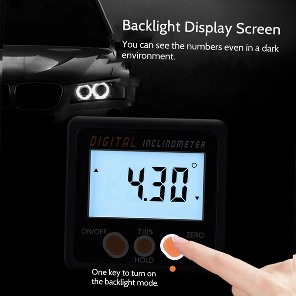 Tongxida Alüminyum Kasa Dijital Eğim Ölçer 0-360 , Pil Dahil Değil