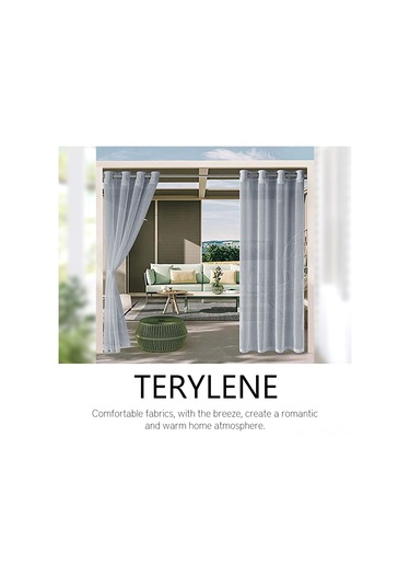 Teltree "su Geçirmez Ve Uv Korumalı Modern Perde - Siyah/beyaz/gri - İç/dış Mekan Kullanımı" Gri