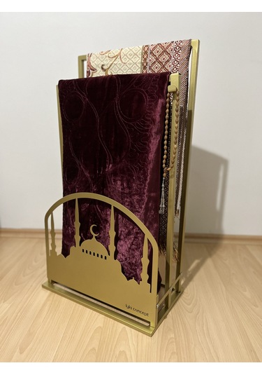 Safa Premium Ön Korumalı Seccade Askısı, Seccadelik Gold Siyah