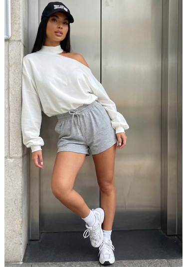 Madmext Mad Girls Gri Basic Şort Mg1293 GRİ