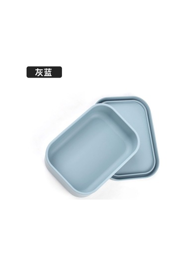Kare Şeklinde Gıda Sınıfı Silikon Yemek Kutusu D-3 MAvi