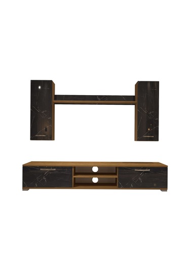 Decoraktiv Eko 7 Mdf Dvd Tv Ünitesi Tv Sehpası Pera - Siyah Mermer