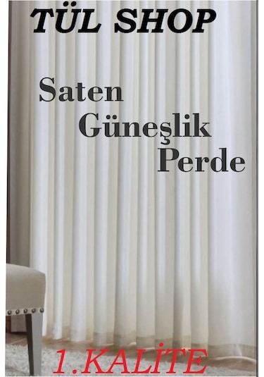 Güneşlik Saten Kalın Gramajlı Ütü İstemez Güneşlk Perde (402268212) Kırık Beyaz