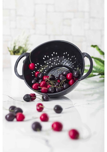 Akrilik Siyah Makarna Süzgeçi & Sebze Meyve Süzgeçi Çok Renkli