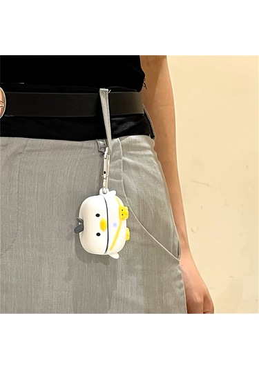 Samsung Galaxy Buds 3 / Galaxy Buds 3 Pro Uyumlu Figürlü Askılı Kılıf Sarı