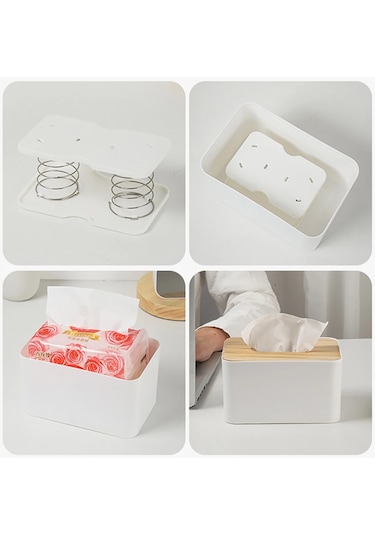 B-black-doku Dispenseri Yay Desteği Otomatik Kaldırma Yaylı Doku Tutucu Kolay Toplama Doku Konteyneri 90% Kutu İçin Takım