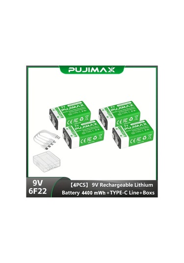 Willowhaven Pujımax 4400mwh 9v Şarj Edilebilir Lityum Pil 4lü Set Hızlı Şarj