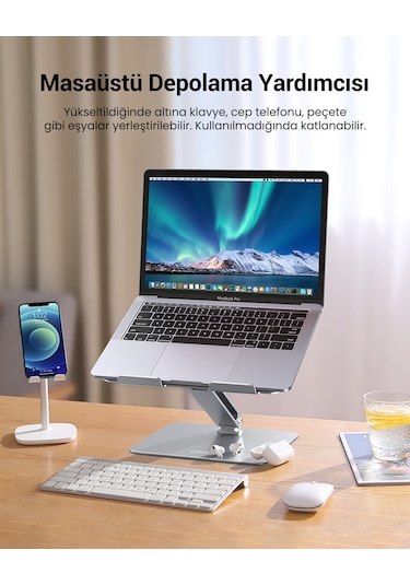 Ugreen Yükseklik Ve Açı Ayarlı Alüminyum Tablet Notebook Standı, 40291