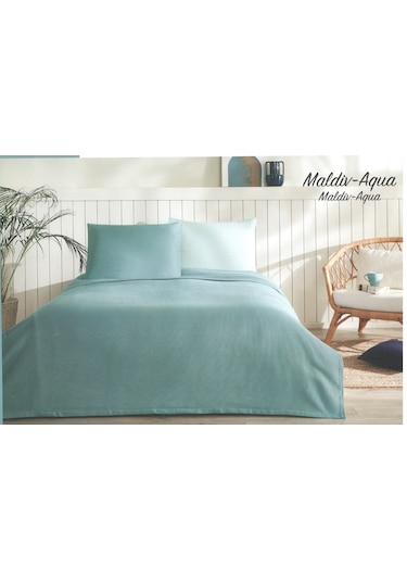 Özdilek Colourist Maldiv Aqua Çift Kişilik Pike Takımı Özdilek Lü