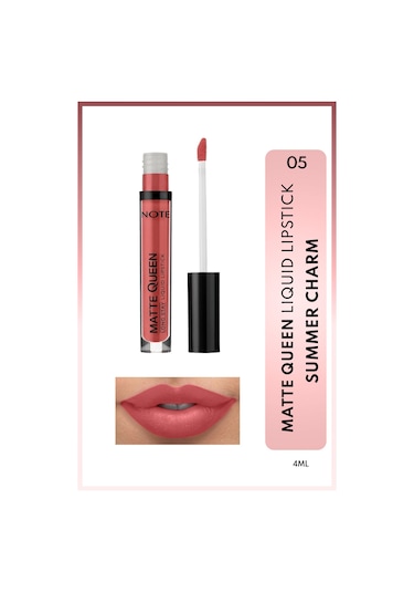 Note Cosmetique Matte Queen Lipstick Kalıcı Mat Likit Ruj - 05 Summer Charm - Pembe