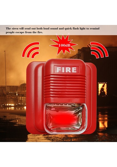Yangın Alarm Uyarı Strobe Siren Korna Ses Ve Strobe