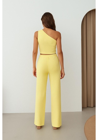 Tek Omuzlu & Gofre Dokulu İkili Takım Sarı
