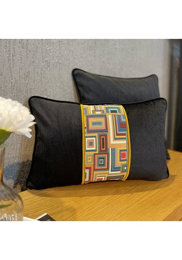 "loom" Bordürlü Kırlent Kılıfı Seti Çok Renkli