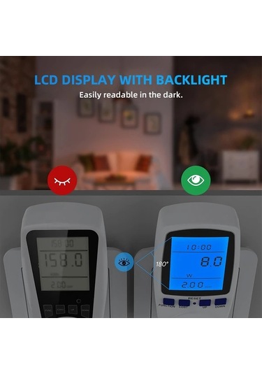 Motion003 Akıllı Ev Enerji Monitörü Arka Işık Versiyonu Ab Fişi Aşırı Yük Koruması