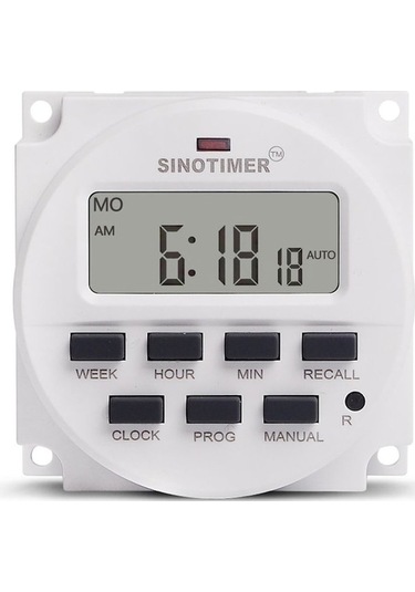 Pazly Zamanlayıcı Sınotımer Röle Programlanabilir Kontrolü Haftalık Gün Dijital Beyaz Anahtarı 7 12v - Pd