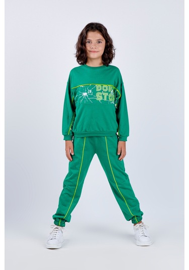Erkek Çocuk Don't Stop Baskılı Örme Basic Eşofman Takımı 001