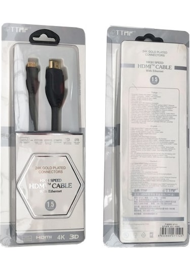 Mini Hdmı Kablo Ttaf 97112 24K Golg 1.5M Hdmı To Mini Hdmı Kablo