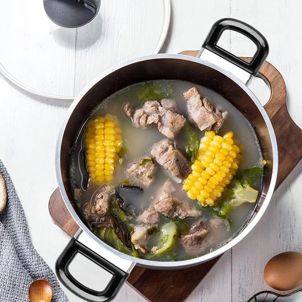 Moveevo 4 Adet Siyah Metal Tencere Kelepçesi - Basınç Tenceri Ve Sos Tenceri İçin Yerine Koyma Kelepçe - 1 Veya 2 Delikli Uyumlu Siyah