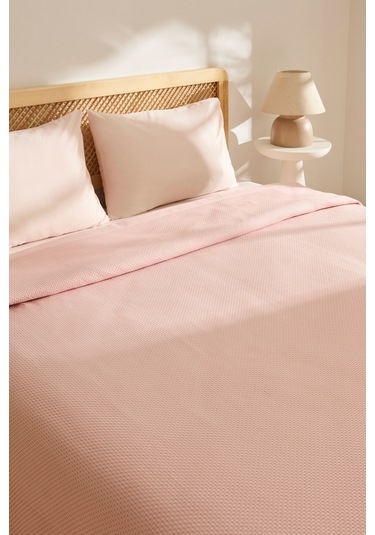 Kaşmir Home Nora %100 Pamuk Çift Kişilik Pike Rose Rose