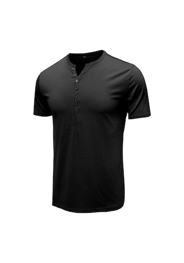 Siyah 2022 Yaz Yeni Erkek Giyim Moda Erkek Tişört Kısa Kollu Erkek Tişört Düz Renk Üstleri Siyah