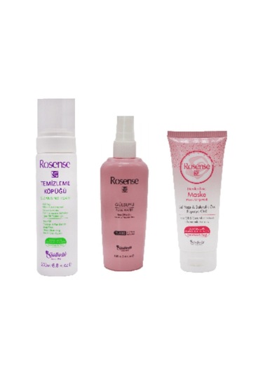 Rosense Temizleme Köpüğü Sprey + Gül Suyu 125 ML + Maske