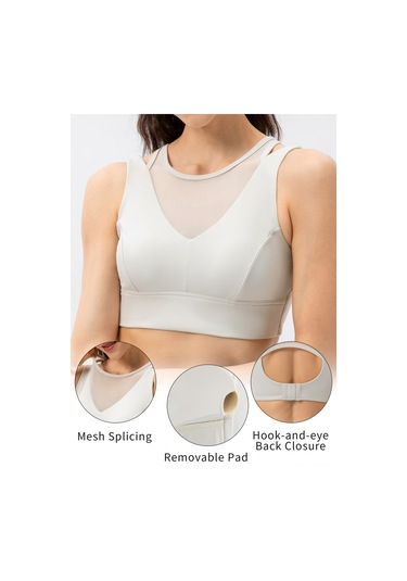 Kosona Kadınlar İçin Spor Büstiyesi - Özel Tasarım Açık Örgü - Çıkarılabilir Pad - Arka Kanca - Yoga Ve Spor Aktivitesi İçin - Siyah - Avrupa Beden 6/m SiYAH
