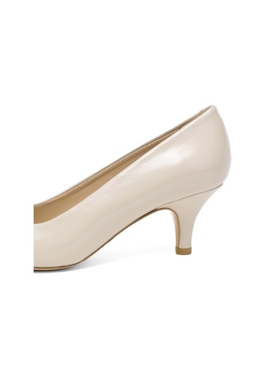 Elit Elysia Kadın Hakiki Rugan Deri Stiletto Bej Bej