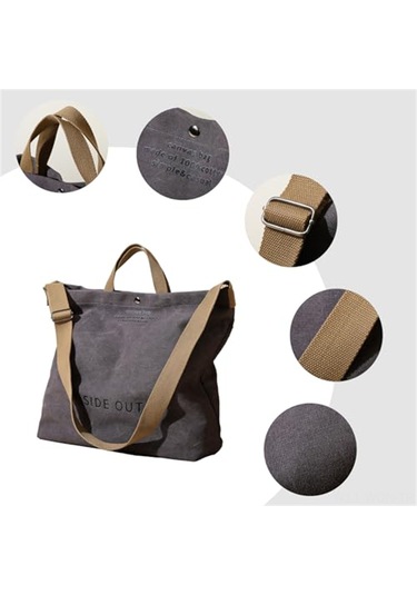 Neevoyu Erkekler İçin Yeşil Kalın Kumaş Çanta - 3 Kullanim Sekli Tek Omuz, Çapraz, El - 44x38x14 Cm - Çanta Fantezi Desenli - Üniversite/iş Geçişi Çok Renkli