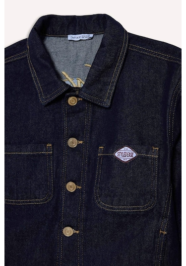 Defacto Erkek Çocuk Düğmeli Denim Ceket G4378a826spbe278 Mavi-be278